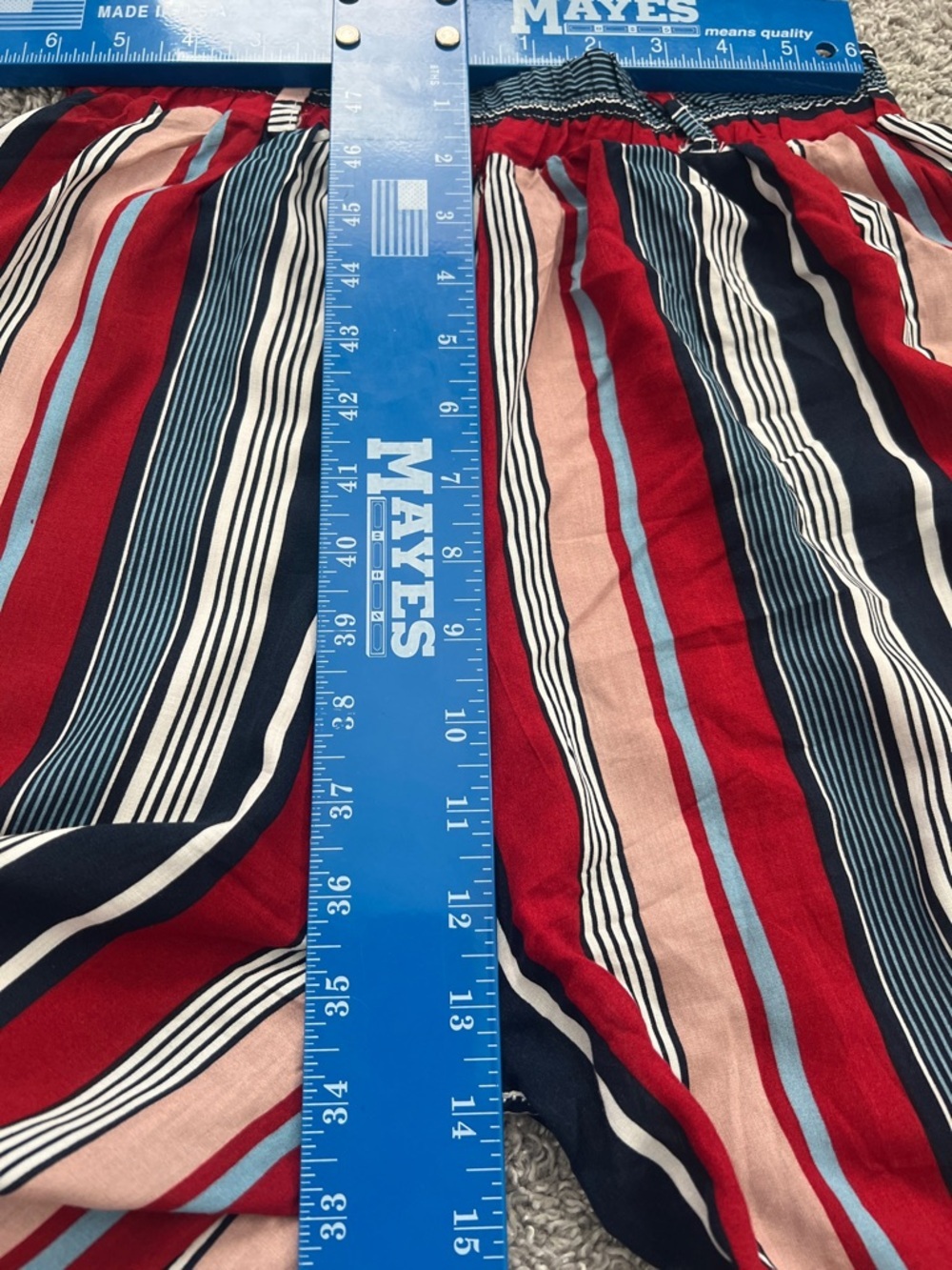 Maze Women’s High-Waisted Red Pink Wide Leg Striped Rayon Palazzo Pants - Size S - Picture 7 of 9